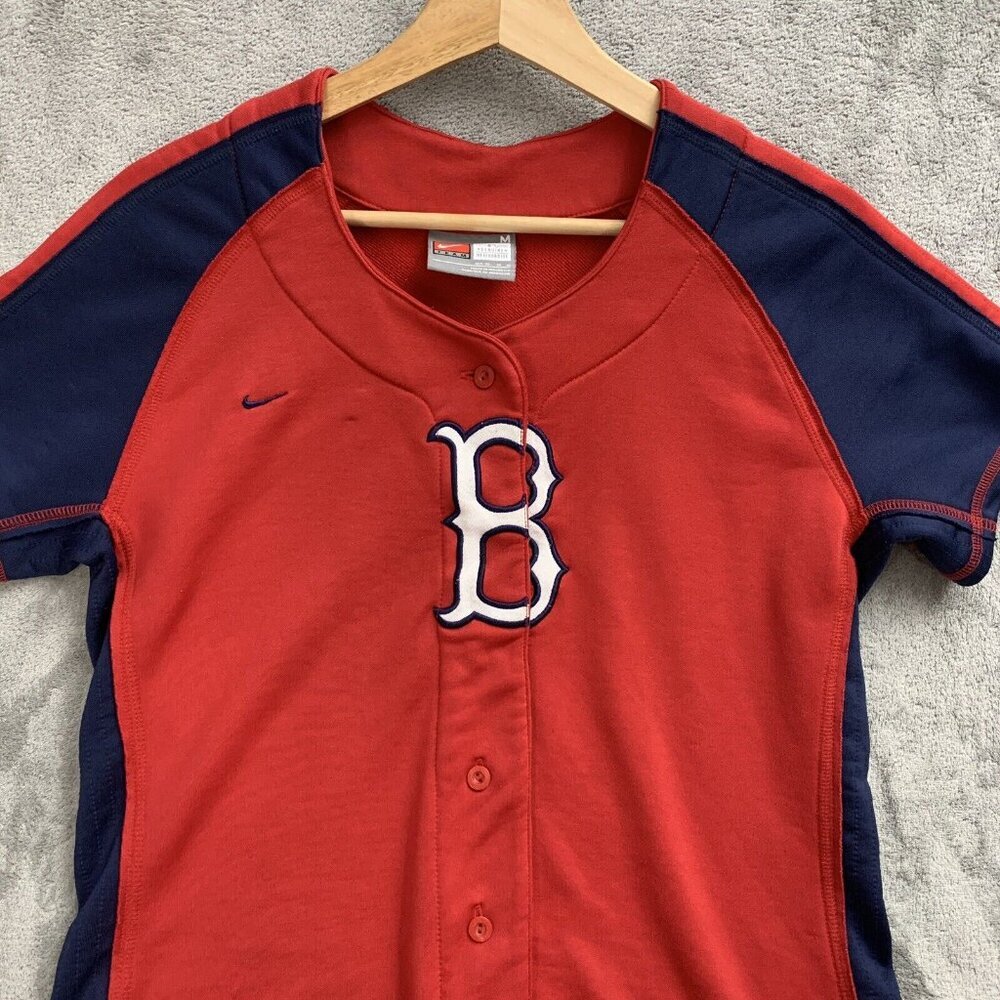 Nike Red and Navy Baseball Jersey Top - Picture 4 of 8